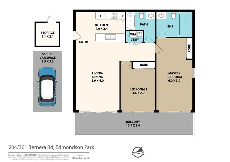 Floorplan of Homely apartment listing, 204/361 Bernera Road, Edmondson Park NSW 2174
