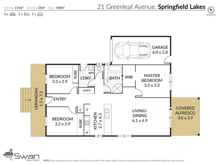 Floorplan of Homely house listing, 21 Greenleaf Avenue, Springfield Lakes QLD 4300
