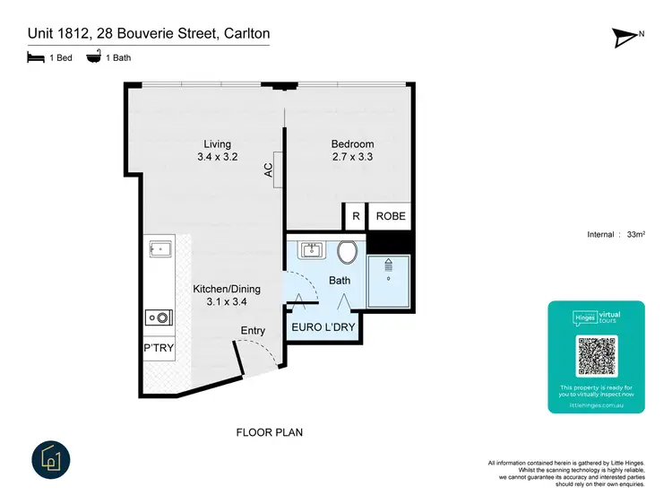 Floorplan of Homely apartment listing, 1812/28 Bouverie Street, Carlton VIC 3053