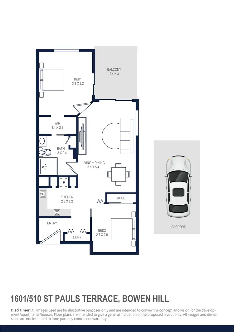Floorplan of Homely apartment listing, 1601/510 St Paul's Terrace, Bowen Hills QLD 4006