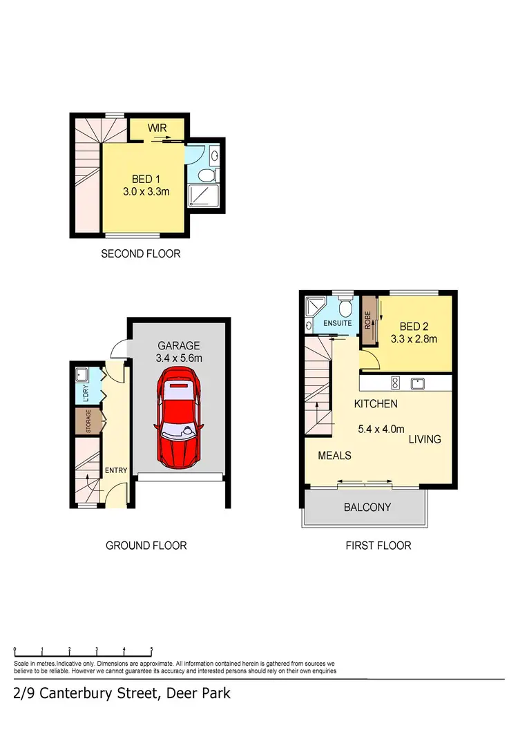 Floorplan of Homely townhouse listing, 2/9 Canterbury Street, Deer Park VIC 3023