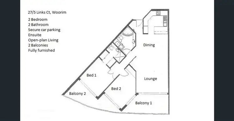 Floorplan of Homely apartment listing, 27/5 Links Court, Woorim QLD 4507