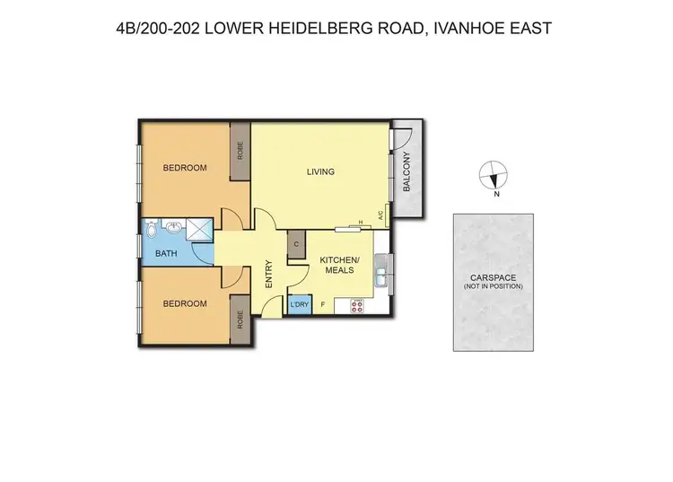 Floorplan of Homely apartment listing, 4B/200-202 Lower Heidelberg Road, Ivanhoe East VIC 3079