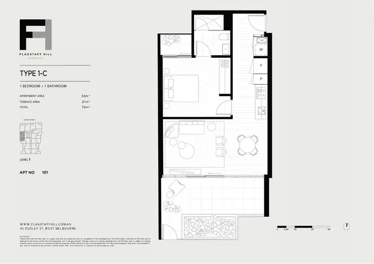 Floorplan of Homely apartment listing, 101/45 Dudley Street, West Melbourne VIC 3003
