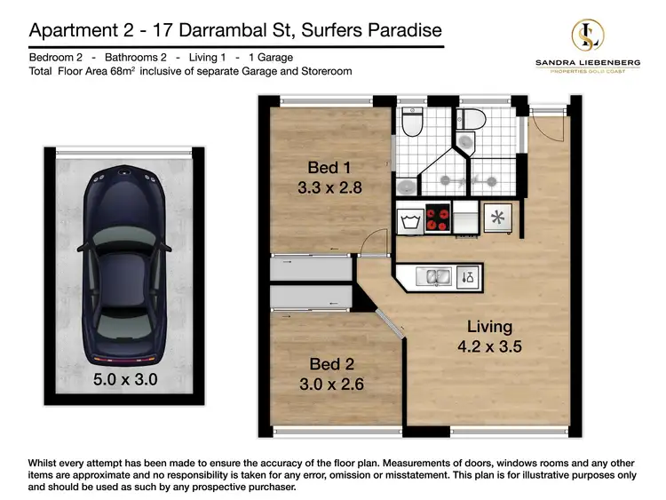 Floorplan of Homely unit listing, unit 2/17 Darrambal, Surfers Paradise QLD 4217