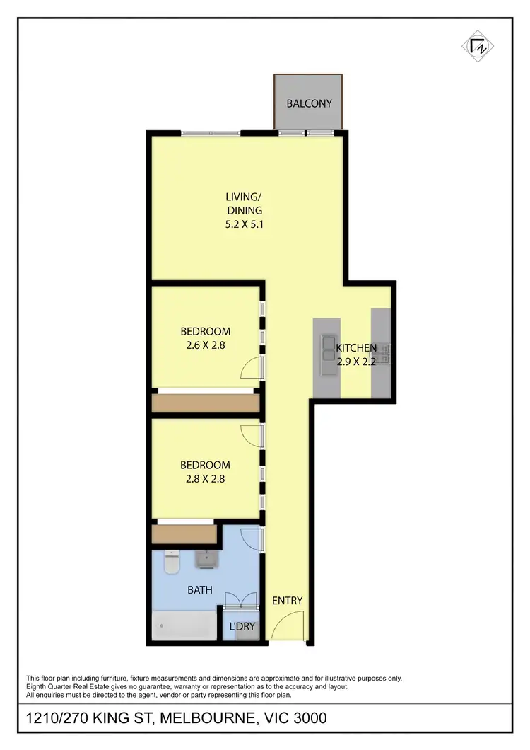 Floorplan of Homely apartment listing, 1210/270 King St, Melbourne VIC 3000
