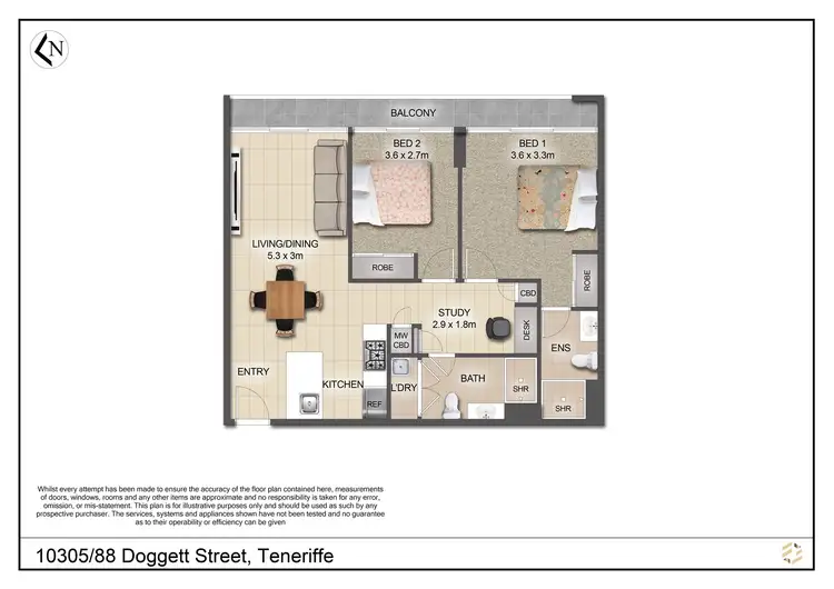 Floorplan of Homely apartment listing, 10305/88 Doggett street, Newstead QLD 4006