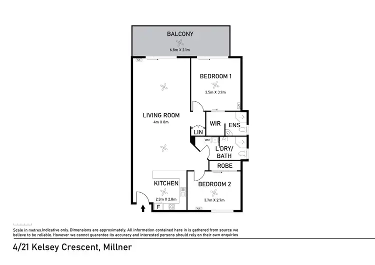 Floorplan of Homely apartment listing, 4/21 Kelsey Cr, Millner NT 810