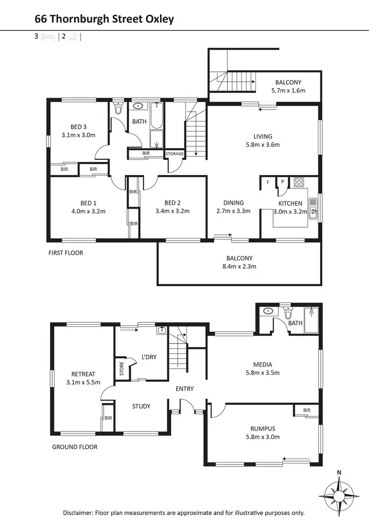 Floorplan of Homely house listing, 66 Thornburgh Street, Oxley QLD 4075