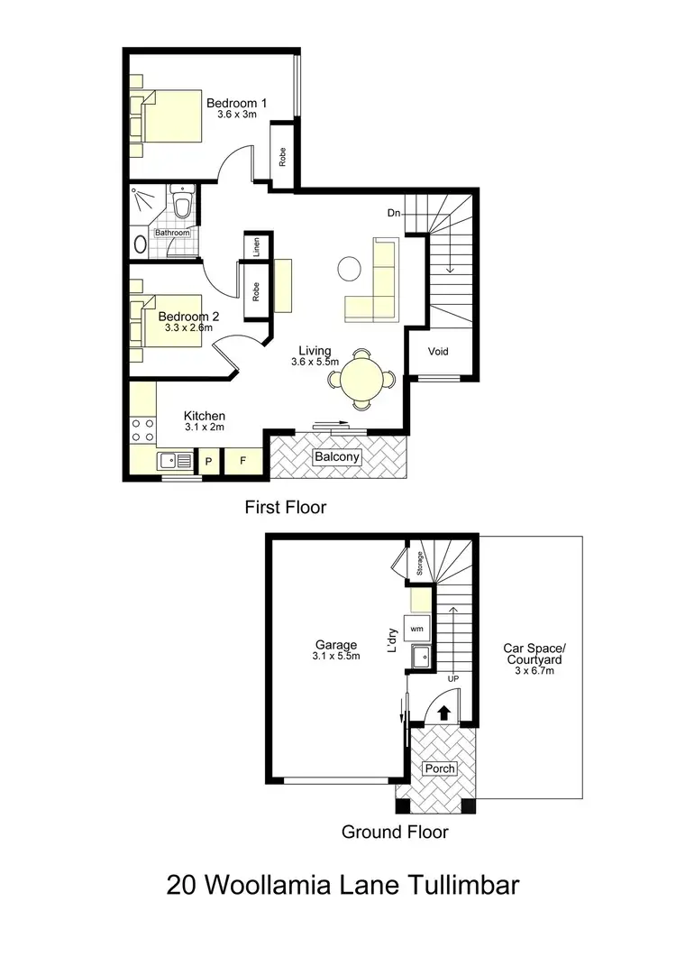 Floorplan of Homely townhouse listing, 20 Woollamia Lane, Tullimbar NSW 2527