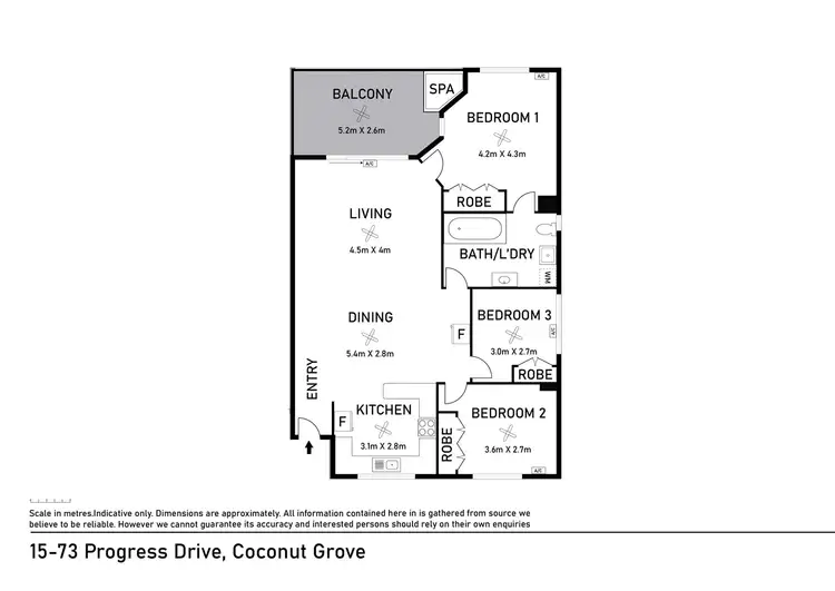 Floorplan of Homely apartment listing, 15/73 Progress Dr, Nightcliff NT 810