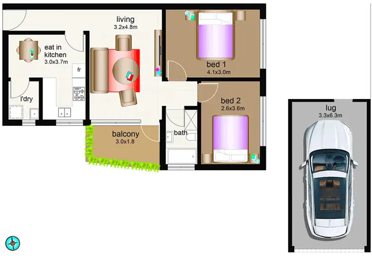 Floorplan of Homely unit listing, 15/387 New Canterbury Road, Dulwich Hill NSW 2203