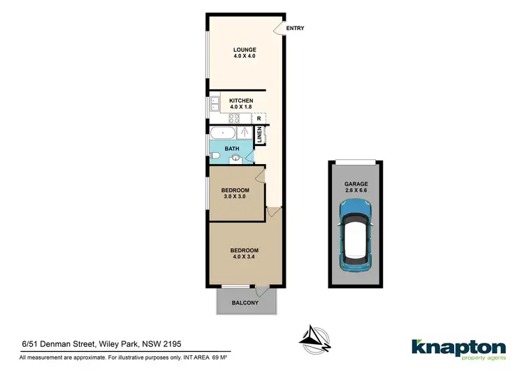 Floorplan of Homely unit listing, 6/51 Denman Avenue, Wiley Park NSW 2195