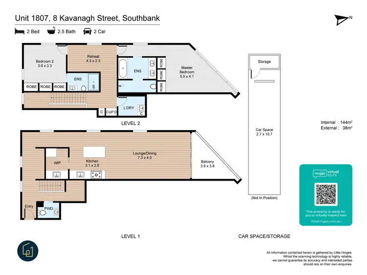 Floorplan of Homely apartment listing, 1807/8 Kavanagh Street, Southbank VIC 3006