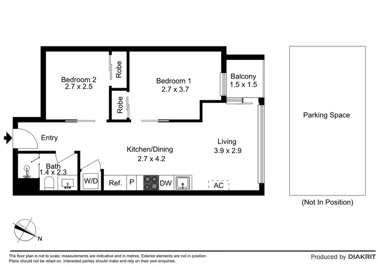 Floorplan of Homely apartment listing, 2003/285 La Trobe Street, Melbourne VIC 3000