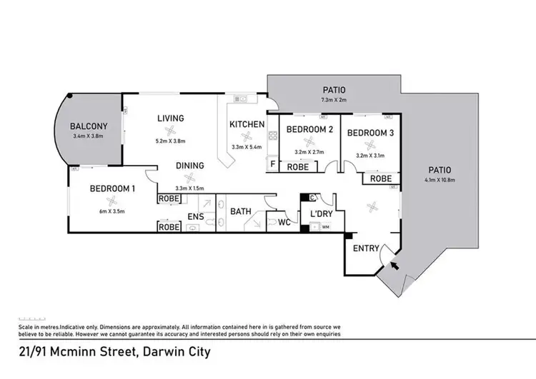 Floorplan of Homely apartment listing, 21/91 McMinn St, Darwin City NT 800
