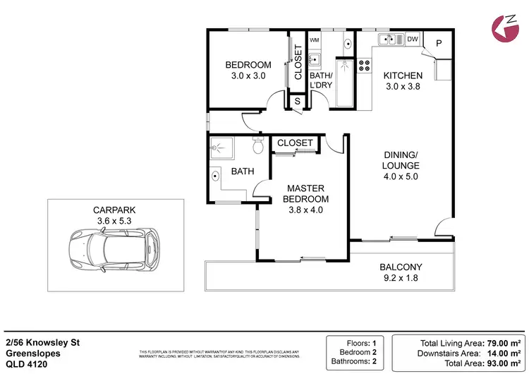 Floorplan of Homely unit listing, 2/56 Knowsley Street, Greenslopes QLD 4120