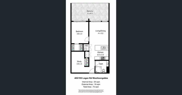Floorplan of Homely apartment listing, 405/159 Logan Road, Woolloongabba QLD 4102