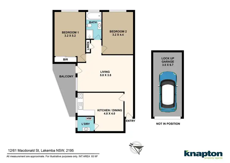 Floorplan of Homely unit listing, 12/61 Macdonald St, Lakemba NSW 2195