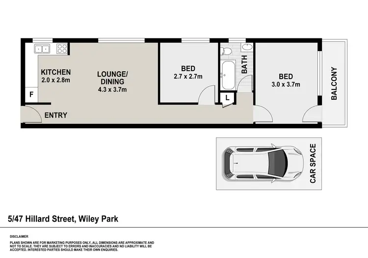 Floorplan of Homely unit listing, 5/47 Hillard Street, Wiley Park NSW 2195