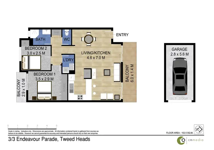 Floorplan of Homely unit listing, 3/3 Endeavour Parade, Tweed Heads NSW 2485