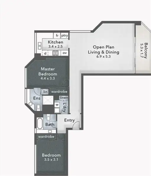 Floorplan of Homely apartment listing, 501/5 Enderley ave, Surfers Paradise QLD 4217