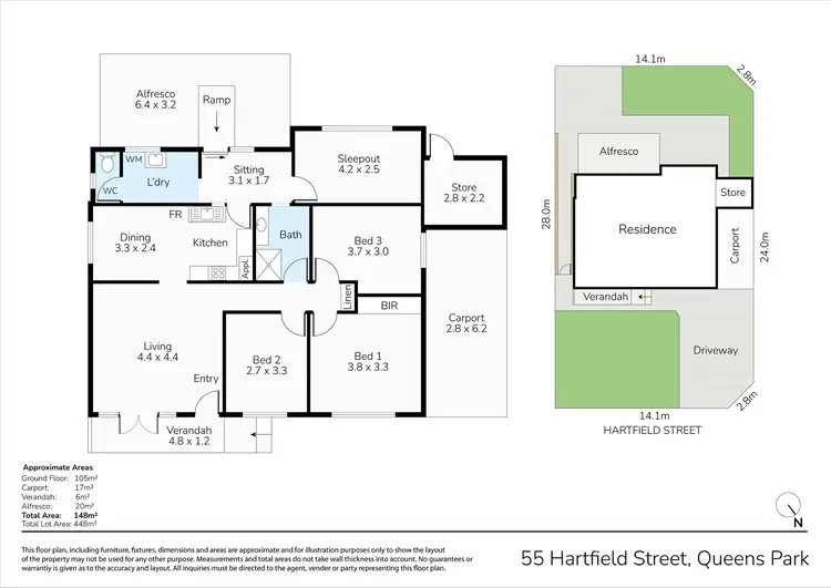 Floorplan of Homely house listing, 55 Hartfield Street, Queens Park WA 6107