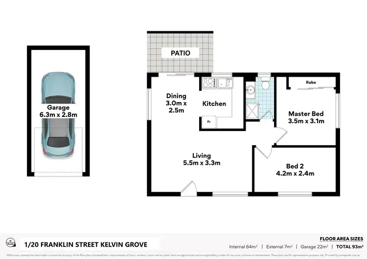 Floorplan of Homely apartment listing, 1/20 Franklin Street, Kelvin Grove QLD 4059