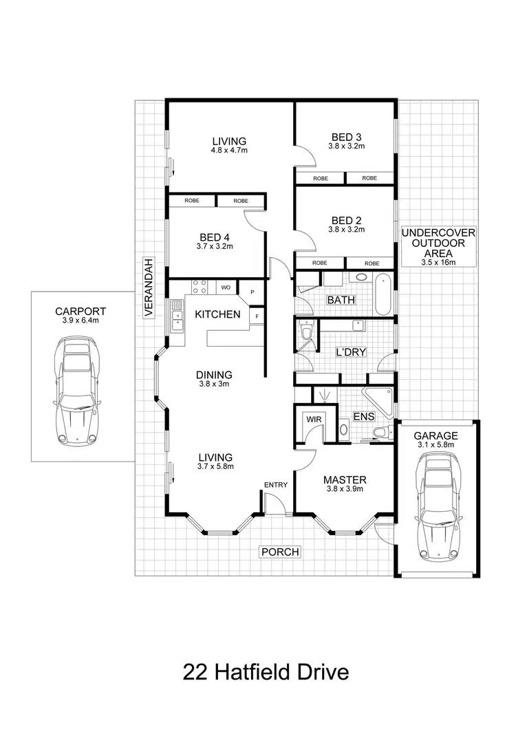 Floorplan of Homely house listing, 22 Hatfield Drive, Drouin VIC 3818