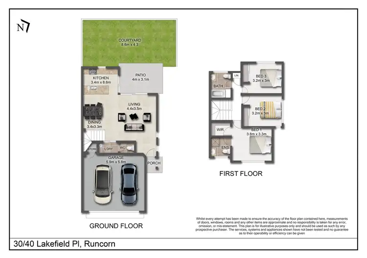 Floorplan of Homely townhouse listing, 30/40 Lakefield Place, Runcorn QLD 4113