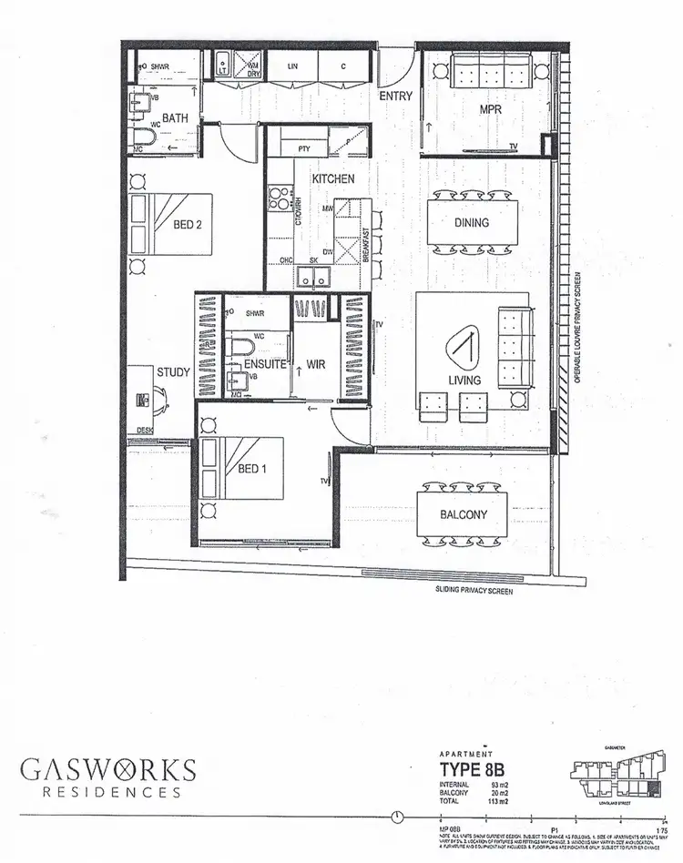 Floorplan of Homely apartment listing, 1208/70 Longland Street, Newstead QLD 4006