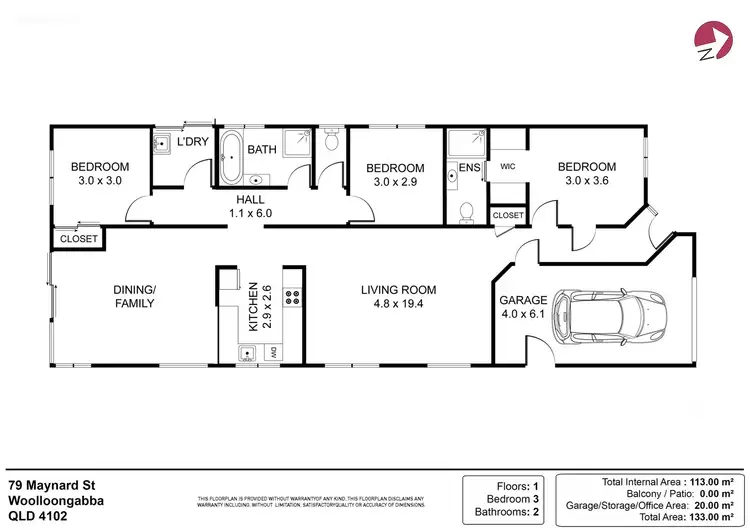 Floorplan of Homely house listing, 79 Maynard Street, Woolloongabba QLD 4102