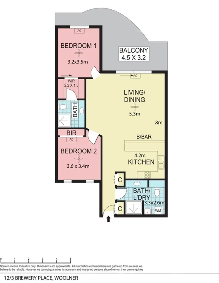 Floorplan of Homely apartment listing, 12/3 Brewery Pl, Woolner NT 820