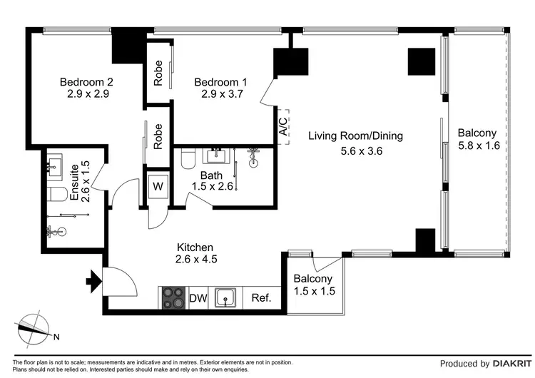 Floorplan of Homely apartment listing, 2307/568 Collins Street, Melbourne VIC 3000