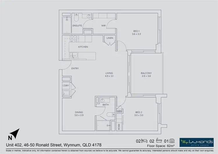 Floorplan of Homely apartment listing, 402/50 Ronald Street, Wynnum QLD 4178