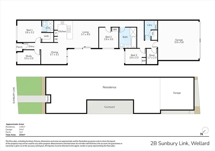 Floorplan of Homely house listing, 2B Sunbury Link, Wellard WA 6170