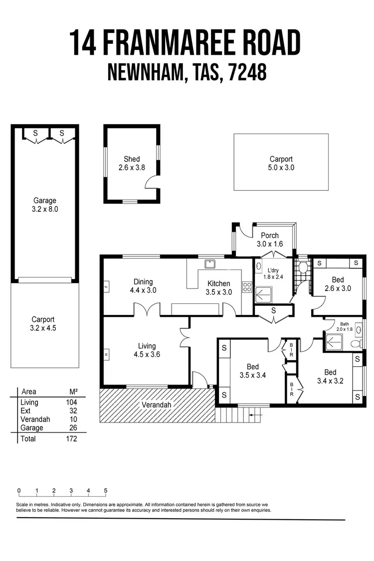 Floorplan of Homely house listing, 14 Franmaree road, Newnham TAS 7248