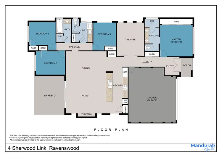 Floorplan of Homely house listing, 4 Sherwood Link, Ravenswood WA 6208