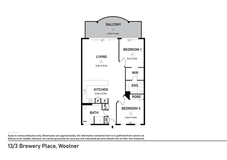 Floorplan of Homely apartment listing, 13/3 Brewery Pl, Woolner NT 820