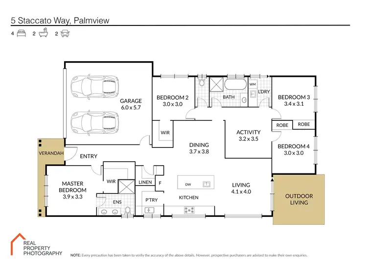 Floorplan of Homely house listing, 5 Staccato way, Palmview QLD 4553