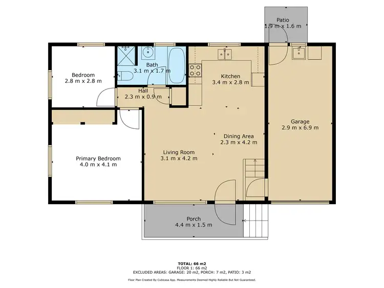 Floorplan of Homely semi-detached listing, 1/15 Ozone Street, Kingscliff NSW 2487