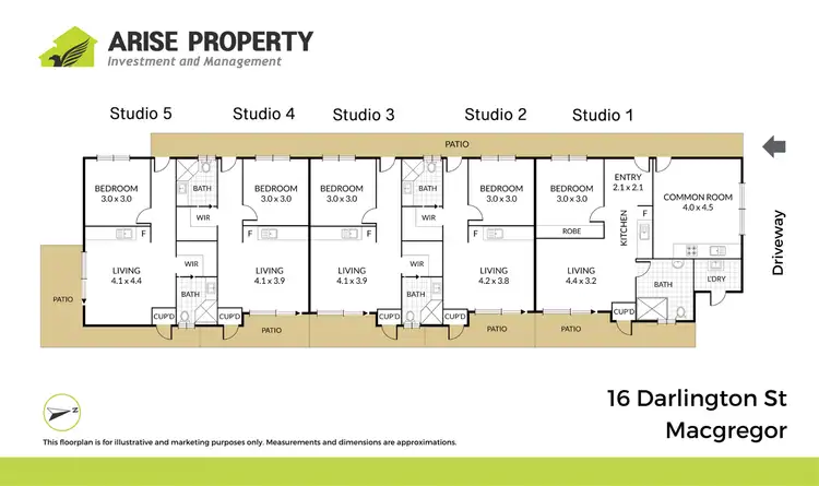 Floorplan of Homely studio listing, 2/16A Darlington Street, Macgregor QLD 4109