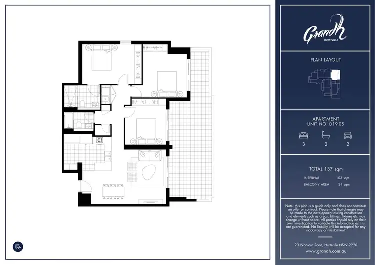 Floorplan of Homely apartment listing, d1905/1D Greenbank Street, Hurstville NSW 2220