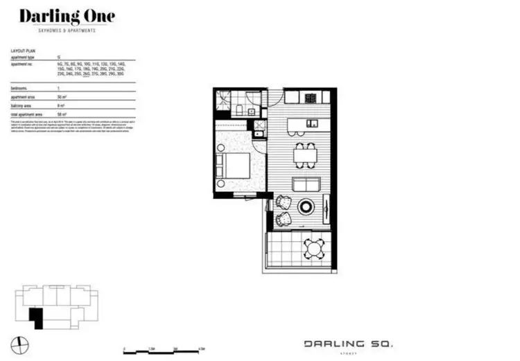 Floorplan of Homely apartment listing, 3262/65 Tumbalong Boulevard, Haymarket NSW 2000