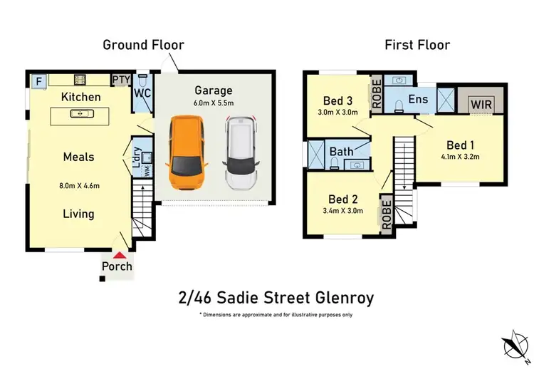 Floorplan of Homely townhouse listing, 2/46 Sadie Street, Glenroy VIC 3046