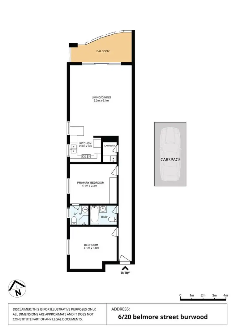 Floorplan of Homely unit listing, 20 Belmore Street, Burwood NSW 2134