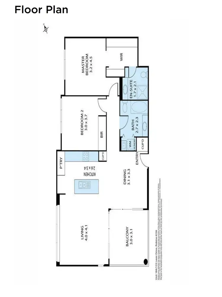 Floorplan of Homely unit listing, 184/133 Laver Drive, Robina QLD 4226