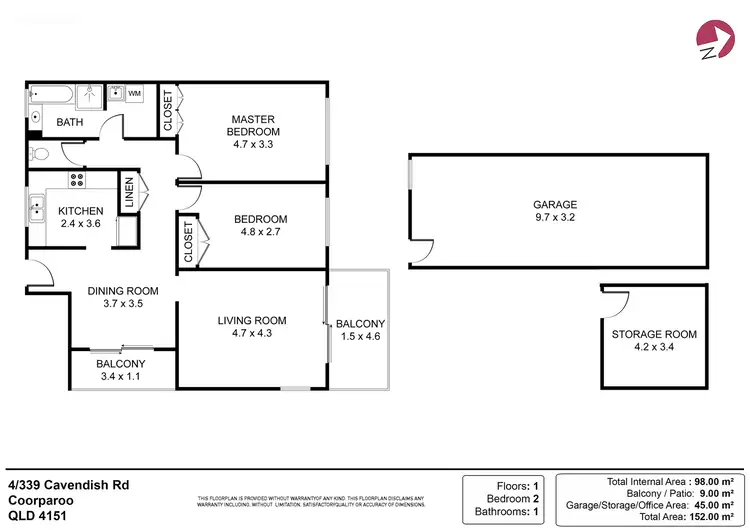 Floorplan of Homely unit listing, 4/339 Cavendish Road, Coorparoo QLD 4151