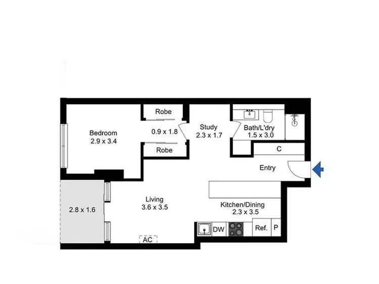 Floorplan of Homely apartment listing, 702/9 Dryburgh Street, West Melbourne VIC 3003