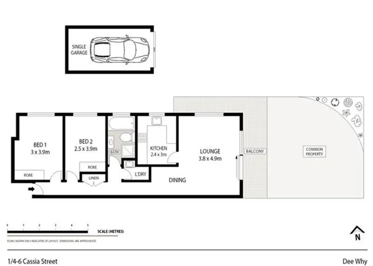 Floorplan of Homely unit listing, 1/4-6 Cassia Street, Dee Why NSW 2099